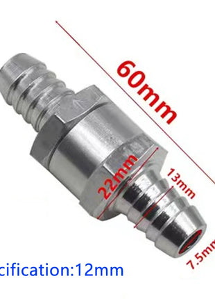 Universal Fuel Non Return Check Valve Aluminium Alloy 6mm 8mm 10mm for Peugeot Renault Marine Motorcycle Petrol Diesel