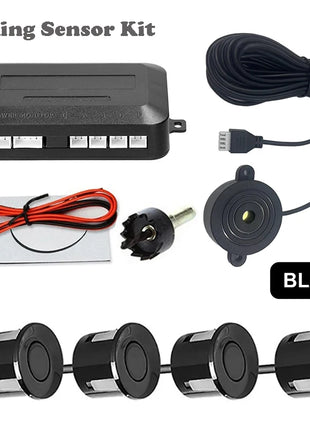 First Safe 12V 22mm Car Parking Sensor Kit Universal 4 Sensors Buzzer Reverse Backup Radar Sound Alert Indicator Probe System