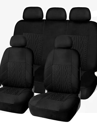 AUTO HIGH Universal Embroidery Car Seat Covers Full Set Polyester Fit Most Cars Truck SUV Van Front Rear Protector