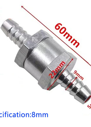 Universal Fuel Non Return Check Valve Aluminium Alloy 6mm 8mm 10mm for Peugeot Renault Marine Motorcycle Petrol Diesel