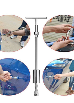Universal Car Dent Puller Metal T Dent Repair Tool Auto Repair Sheet Metal Kit Slide Hammer Reverse Hammer Glue +18pcs Glue Pull