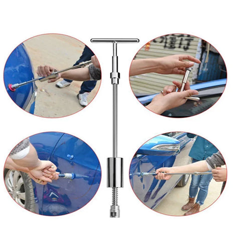 Universal Car Dent Puller Metal T Dent Repair Tool Auto Repair Sheet Metal Kit Slide Hammer Reverse Hammer Glue +18pcs Glue Pull