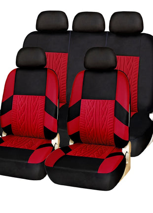 AUTO HIGH Universal Embroidery Car Seat Covers Full Set Polyester Fit Most Cars Truck SUV Van Front Rear Protector