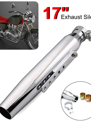Universal Motorcycle Exhaust Muffler Retro Vintage Classic Electroplating Escap Moto for cg125 sr400 cb500 vt500 CM300 500 Cafe