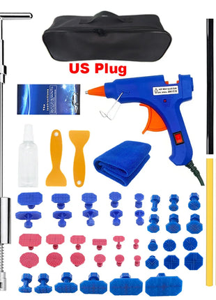 Car Dent Repair Sheet Metal Tools Auto Adjustable Width + T Dent Puller Slide Hammer Reverse Hammer Glue Kit car accessories