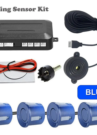 First Safe 12V 22mm Car Parking Sensor Kit Universal 4 Sensors Buzzer Reverse Backup Radar Sound Alert Indicator Probe System