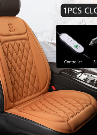 12V Heated Car Seat Cushion Cloth/Flannel Car Seat Heater Winter Warmer Seat Heating Car Accessories Heating Pads Set Universal