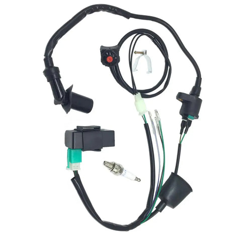 Motors Wiring Loom Harness Kill Switch Ignition Coil CDI for 50cc-160cc SSR Thumpstar Kick Start Pit Dirt Bike Electrical Kit