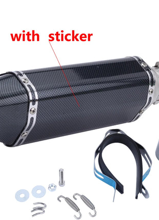 Motorcycle Exhaust Universal 38-51mm Vent Pipe With Muffler 370mm Stainless Steel For ATV Street Bike