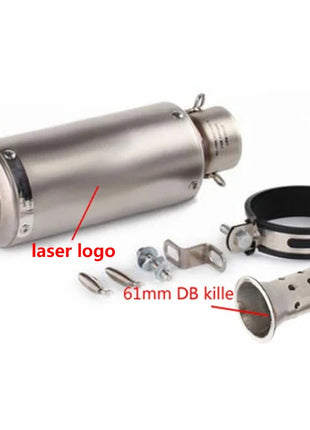 motorcycle exhaust inox muffler carbon fiber exhaust Universal 51/60mm with DB Killer for z900 R3 R25 MT07 MT09 R1 Z400 Z650