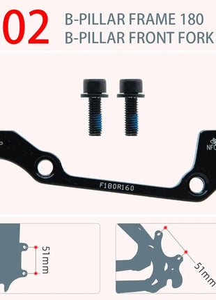 Disc Brake Base Pads Set Electric Mountain Bike PM/IS 160 180 203 Mm Aluminum Alloy Caliper Adapter Bicycle Accessory Hydraulic