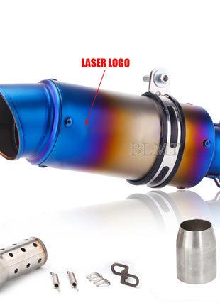 Universal 51/60mm motorcycle sc exhaust inox muffler carbon fiber exhaust with DB Killer for z900 R3 R25 MT07 MT09 R1 Z400 Z650