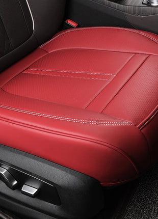 1PCS Nappa Leather Car Seat Cover Anti-Slip and Full Wrap Driver Car Seat Protector Mat Front Bottom Car Seat Cushion Cover