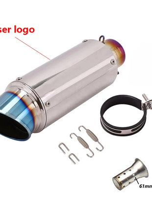 motorcycle exhaust inox muffler carbon fiber exhaust Universal 51/60mm with DB Killer for z900 R3 R25 MT07 MT09 R1 Z400 Z650