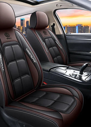 All inclusive seat cover, full leather car seat cushion, single seat driver and passenger seat cover, all season universal pad