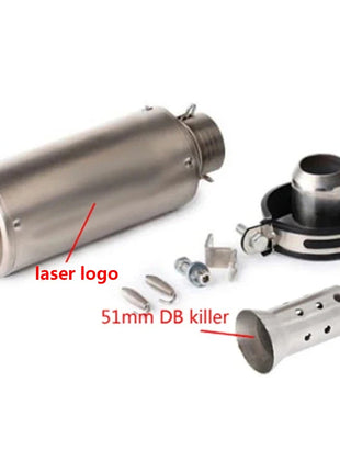 motorcycle exhaust inox muffler carbon fiber exhaust Universal 51/60mm with DB Killer for z900 R3 R25 MT07 MT09 R1 Z400 Z650