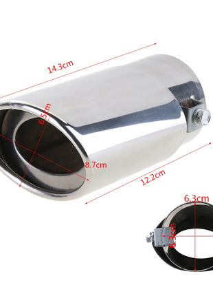 Universal Car Exhaust Muffler Exhaust Pipe Tail Throat Stainless Steel Car Muffler Tip Chrome Round Pipe Exhaust Tail Muffler