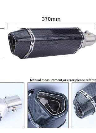 Motorcycle Exhaust Universal 38-51mm Vent Pipe With Muffler 370mm Stainless Steel For ATV Street Bike
