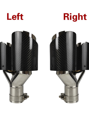 1 Pcs Universal Car Carbon Fiber Glossy Muffler Tip Polishing Y Shape Double Exit Exhaust Pipe Mufflers Nozzle Decoration