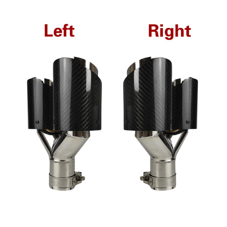 1 Pcs Universal Car Carbon Fiber Glossy Muffler Tip Polishing Y Shape Double Exit Exhaust Pipe Mufflers Nozzle Decoration