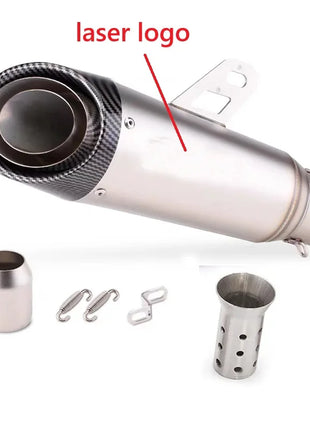 For Kawasaki Ninja Z900 Honda CB650R Yamaha R3 51mm Motorcycle Exhaust Muffler Pipe Escape 335mm Length
