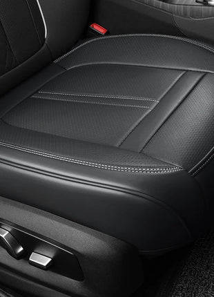 1PCS Nappa Leather Car Seat Cover Anti-Slip and Full Wrap Driver Car Seat Protector Mat Front Bottom Car Seat Cushion Cover