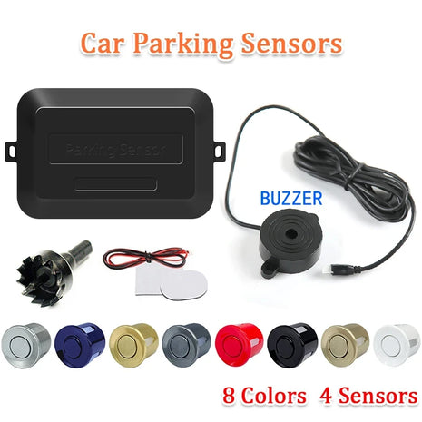 1 Set 4 Sensors Buzzer 22mm Car Parking Sensor Kit Reverse Backup Radar Sound Alert Indicator Probe System 12V Free Shipping