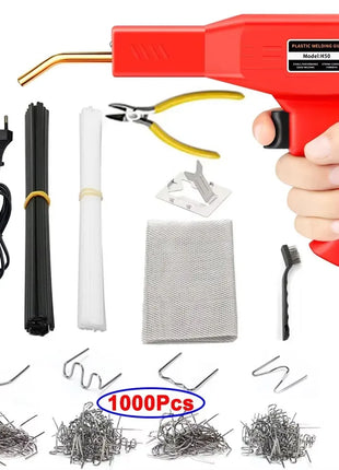 50W Hot Stapler Plastic Welding Machine Plastic Bumper Soldering Iron 2 in 1 Garage Tools Car Bumpers Repair Kit PVC Welder Gun