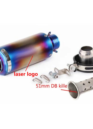 motorcycle exhaust inox muffler carbon fiber exhaust Universal 51/60mm with DB Killer for z900 R3 R25 MT07 MT09 R1 Z400 Z650