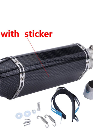 Motorcycle Exhaust Universal 38-51mm Vent Pipe With Muffler 370mm Stainless Steel For ATV Street Bike