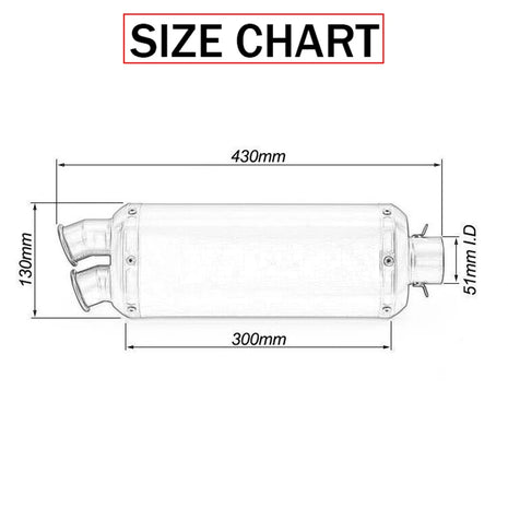 51mm Universal Motorcycle Exhaust Muffler Dual Escape Right Side with DB Killer Laser for G310R R1200GS Z1000 Z900 Z400 cb190