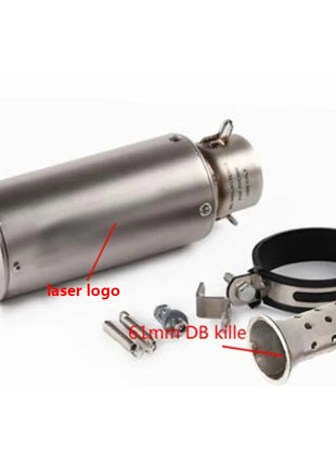motorcycle exhaust inox muffler carbon fiber exhaust Universal 51/60mm with DB Killer for z900 R3 R25 MT07 MT09 R1 Z400 Z650