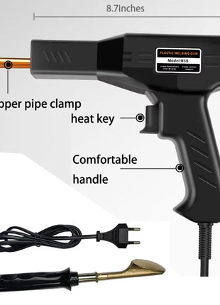 50W Hot Stapler Plastic Welding Machine Plastic Bumper Soldering Iron 2 in 1 Garage Tools Car Bumpers Repair Kit PVC Welder Gun