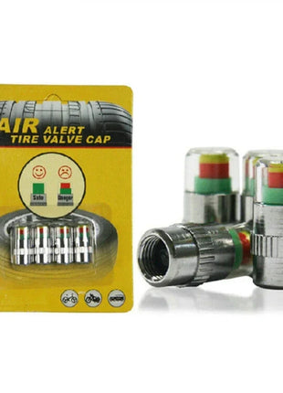 NEW 4pcs Car Tire Pressure Indicator Gauge Alert Monitoring Valve Cap Sensor External Detection