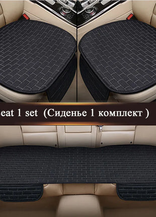 Car Flax Seat Cushion Protector Pad Car Seat Cover Front/Rear Seat Cover Automobile Cushion Pad Mat Backrest Auto Accessori