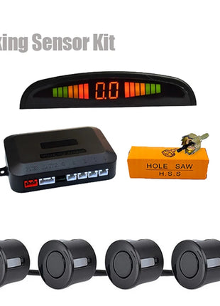 Car LED Parking Sensor Kit with 4 Radar Accurate Digital Display of Obstacle Distance Alarm Parktronic Kit Suitable For Most Car