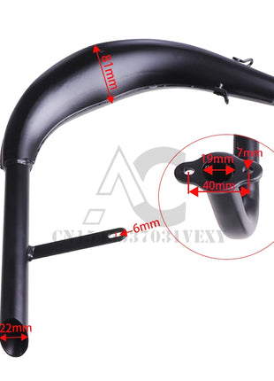 Black Pipe Exhaust Muffler Fit For 2 Stroke 50 80cc Bike Gas Engine Curved Exhaust Pipe Motor Bicycle Parts
