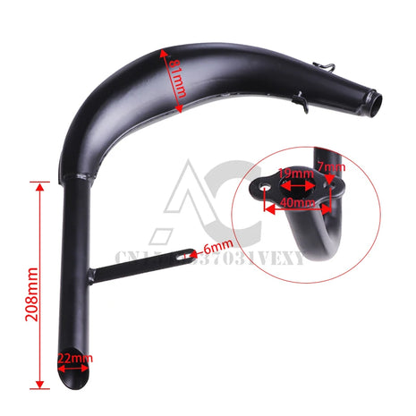 Black Pipe Exhaust Muffler Fit For 2 Stroke 50 80cc Bike Gas Engine Curved Exhaust Pipe Motor Bicycle Parts