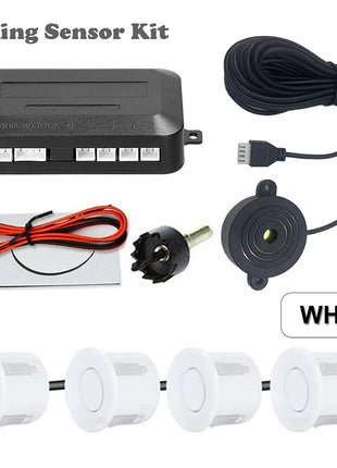 First Safe 12V 22mm Car Parking Sensor Kit Universal 4 Sensors Buzzer Reverse Backup Radar Sound Alert Indicator Probe System