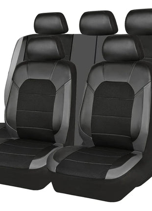 9 Pieces/set Car Seat Cover Car Breathable Fabric Universal Pu Leather Car Seat Cushion Front And Rear Seat Full Protect