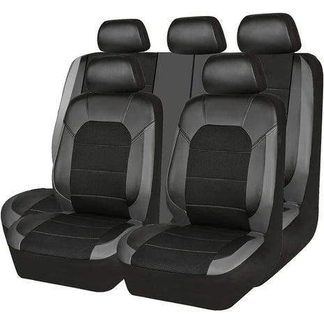 9 Pieces/set Car Seat Cover Car Breathable Fabric Universal Pu Leather Car Seat Cushion Front And Rear Seat Full Protect
