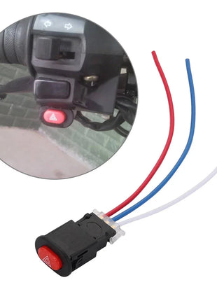 Motorcycle Double Flash Switch Hazard Light Switch Button Flash Warning Scooter Electric Vehicle Modified Emergency Signal Lamp