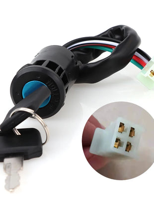 2 Wires/4 Wires Ignition Switch with 2 Keys On-Off Lock For Electrical Scooter ATV Motorcycle Motorbike ATV Quad Dirt Bike Parts