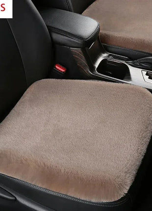 Plush Rabbit Fur Car Seat Cushion Winter Warmth Thick Wool Square Multicolor Cushion for Main Driver or Co-pilot Cover Universal