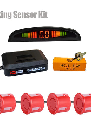 Car LED Parking Sensor Kit with 4 Radar Accurate Digital Display of Obstacle Distance Alarm Parktronic Kit Suitable For Most Car