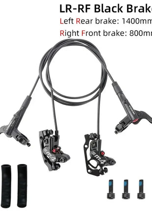 MEROCA 4-Piston MTB Hydraulic Brake Set With Silicone Protective Cover Front And Rear Brake 800mm/1400mm Bike Disc Brake For MTB