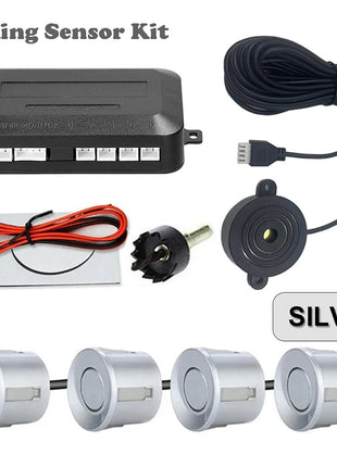First Safe 12V 22mm Car Parking Sensor Kit Universal 4 Sensors Buzzer Reverse Backup Radar Sound Alert Indicator Probe System