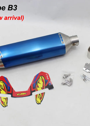 Length 470mm Inlet 51mm Motorcycle Exhaust Pipe FMF 4T Mufflers with Bracket Universal Motorbike Motocross Scooters Escape Moto