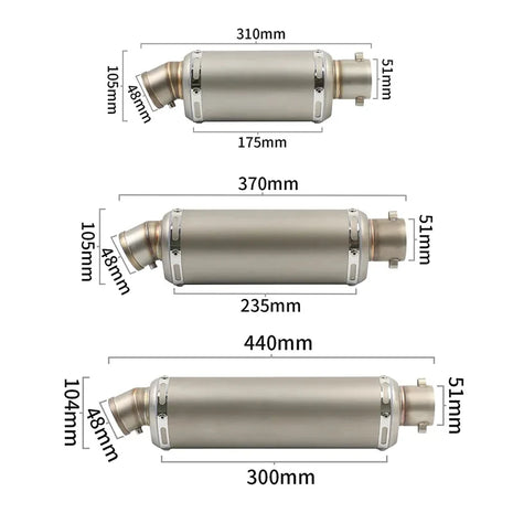 Universal 51mm Motorcycle Exhaust Muffler Escape Moto with DB Killer For Yamaha PCX125 FZ1N Z900 CBR500R R6 R25 R3 R1
