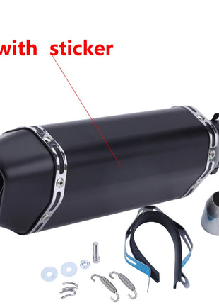 Motorcycle Exhaust Universal 38-51mm Vent Pipe With Muffler 370mm Stainless Steel For ATV Street Bike